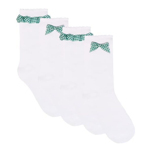 Originals Green Gingham School Socks – 4 Pack