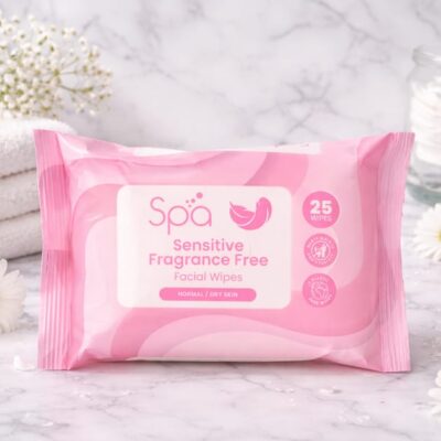 Spa Sensitive Fragrance Free Facial Wipes 25s x2